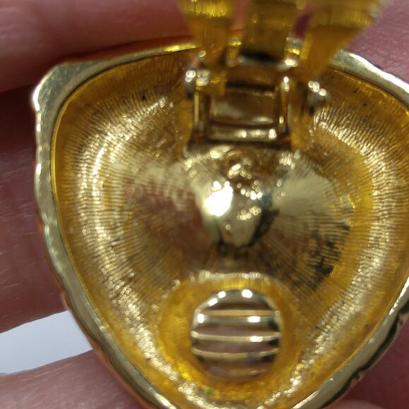 Vintage Swarovski Purple Crystal Earrings, Gold Plated, Swan Logo - Picture 9 of 10